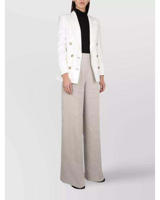 Max Mara White Linen Doublebreasted Blazer