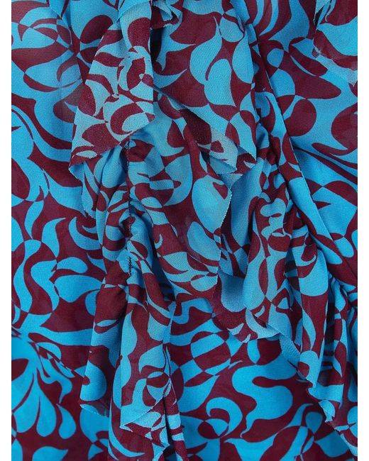 Dries Van Noten Blue Cotton Clematis Blouse