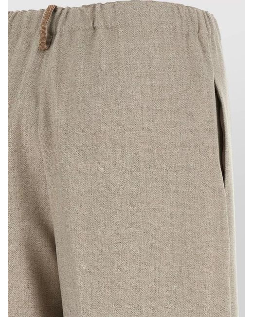Fabiana Filippi Natural Trevi Pants Straight Leg Side Pockets