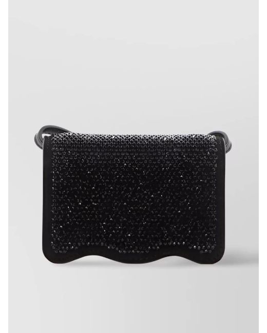 Palm Angels Black Palm Micro Leather Crystal-Embellished Crossbody Bag
