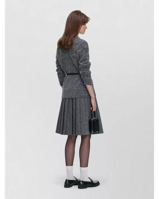Self-Portrait Gray Crystal Trim Knit Cardigan