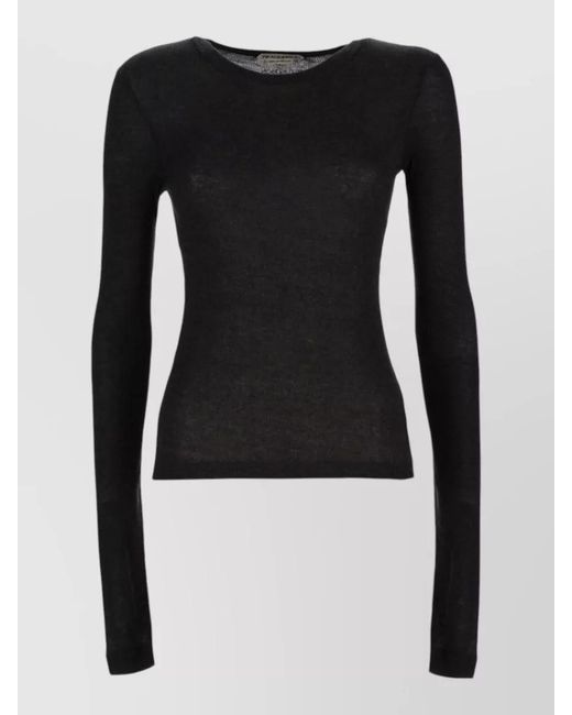 J.W. Anderson Black Slim Fit Long Sleeve Round Neck Top
