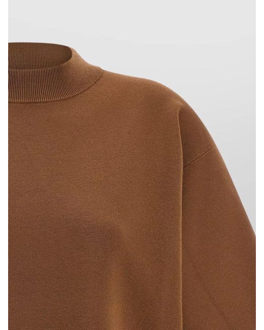 Max Mara Brown Viscose Milano Stitch Short-Sleeve Sweater