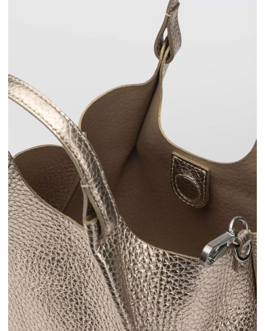 Gianni Chiarini Natural Tote Bag Metallic Look Detachable Strap