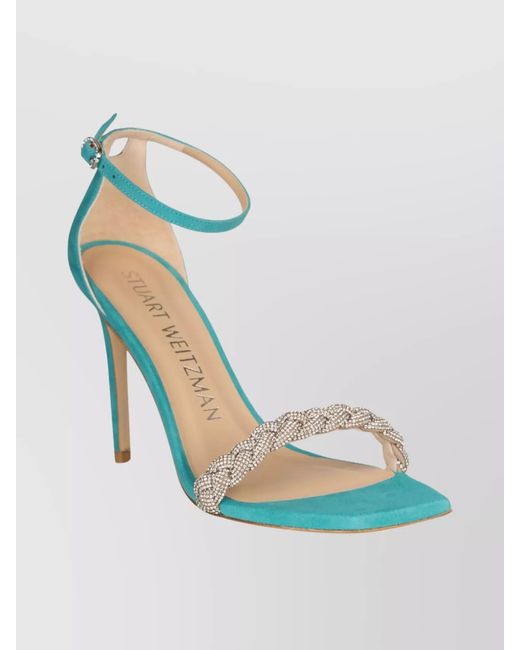 Stuart Weitzman Blue Suede Leather Sandals