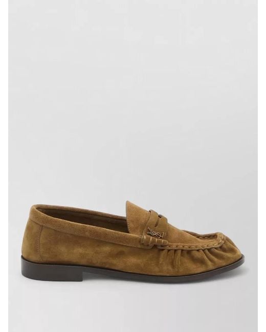 Saint Laurent Brown Leather Loafers for men