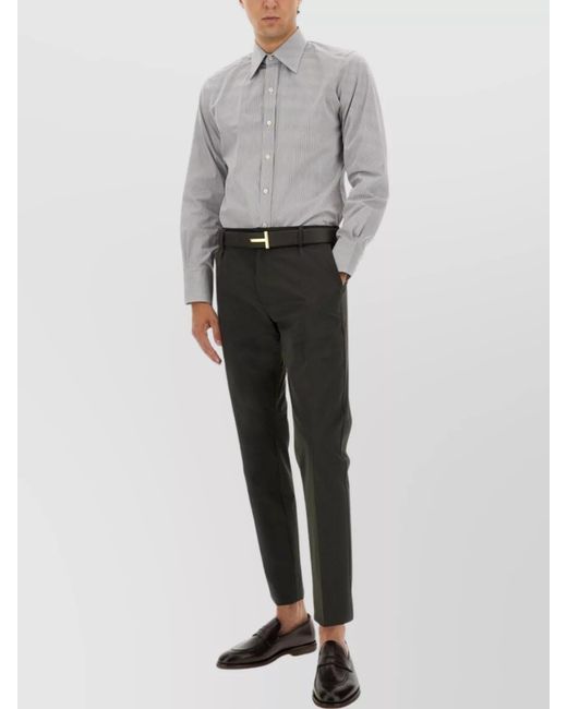Tom Ford Gray Slim-Fit Cotton Shirt for men