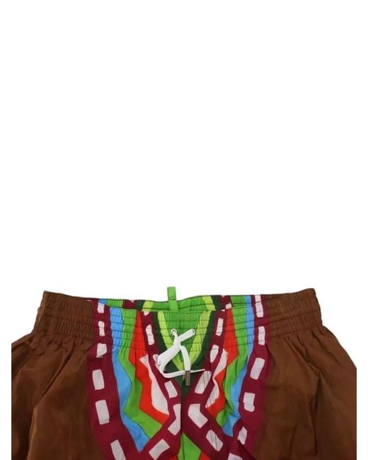 DSquared² Orange Geranium Girdle Beachwear Bikini Bottom Trunks