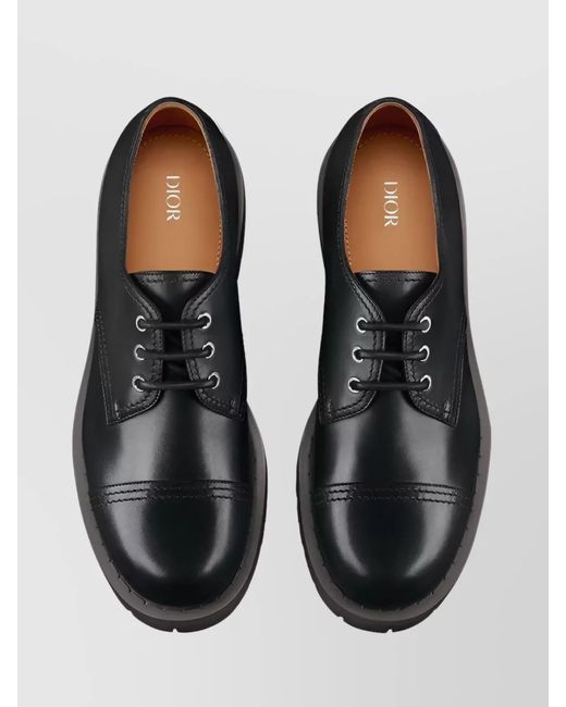 Dior Black Leather Lace-Up Shoes for men
