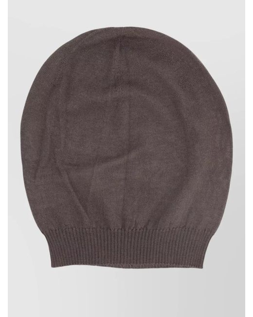 Rick Owens Brown Knitted Hat Casual Stretch Fit for men