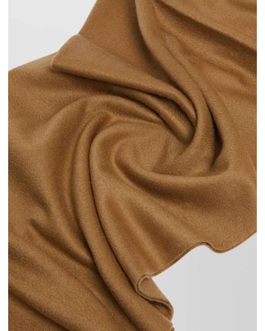 Max Mara Brown Cashmere Fringed Scarf