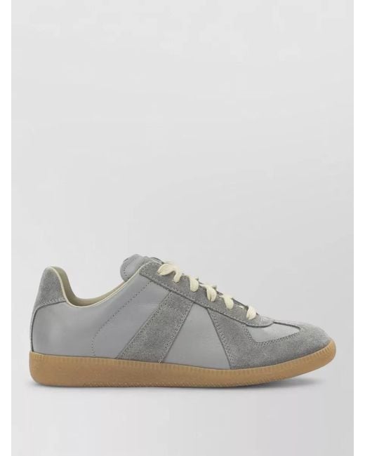 Maison Margiela Gray Replica Lace Up Low Top Sneakers