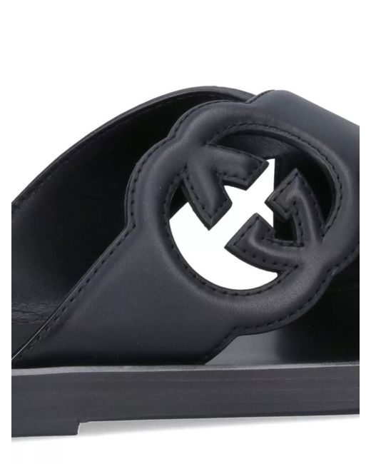 Gucci Black Heeled Sandals for men