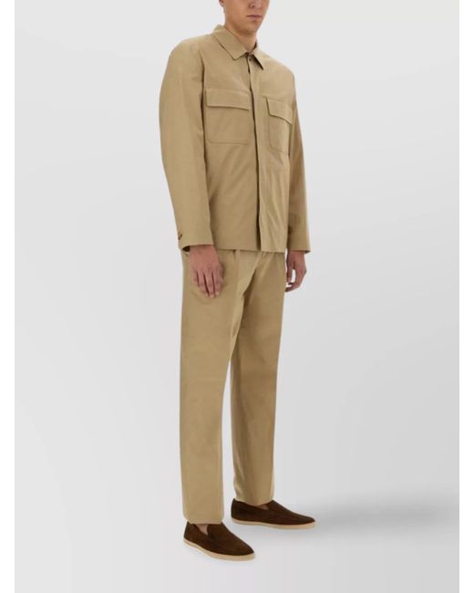 Lardini White Regular-Fit Straight-Leg Trousers for men
