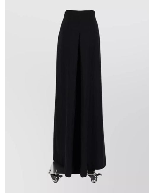 Alberta Ferretti Black High-Rise Trousers