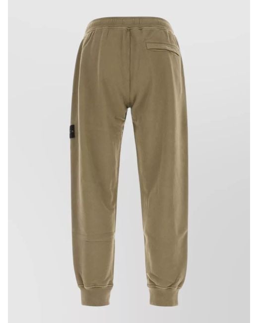 Stone Island Green Cotton Joggers Side Pockets Back Pocket for men