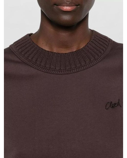 Closed Purple Lounge Crew Neck Top Long Sleeves