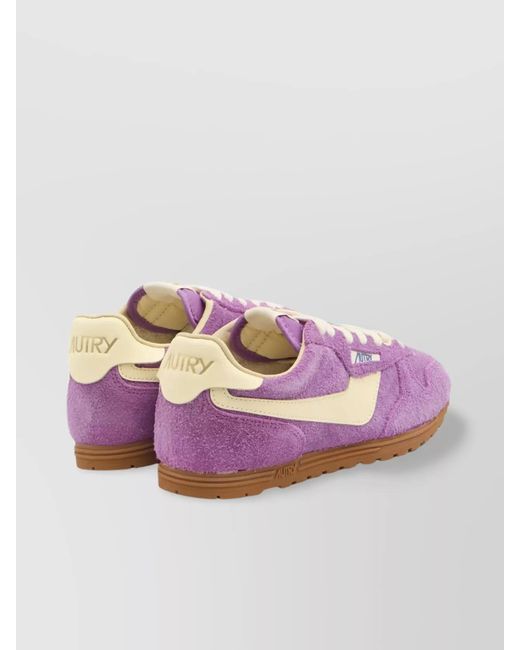 Autry Pink Suede Low-Top Sneakers