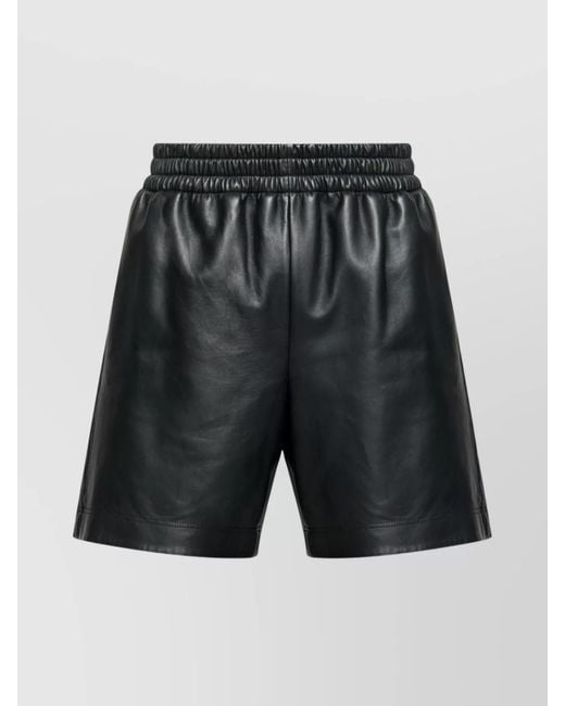Gucci Black Lamb Leather Knee-Length Tailored Shorts for men
