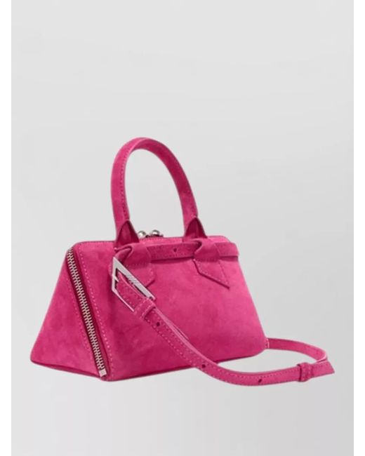 The Attico Pink Friday Mini Top Handle Triangular Bag