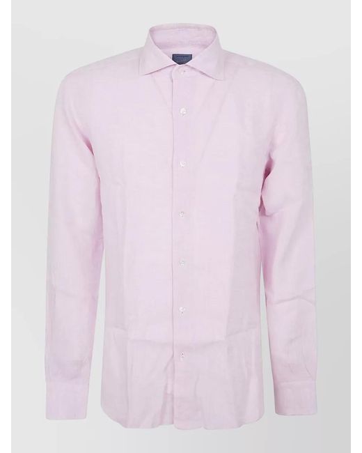 Barba Napoli Pink Shirt Button Down Collar Long Sleeves for men