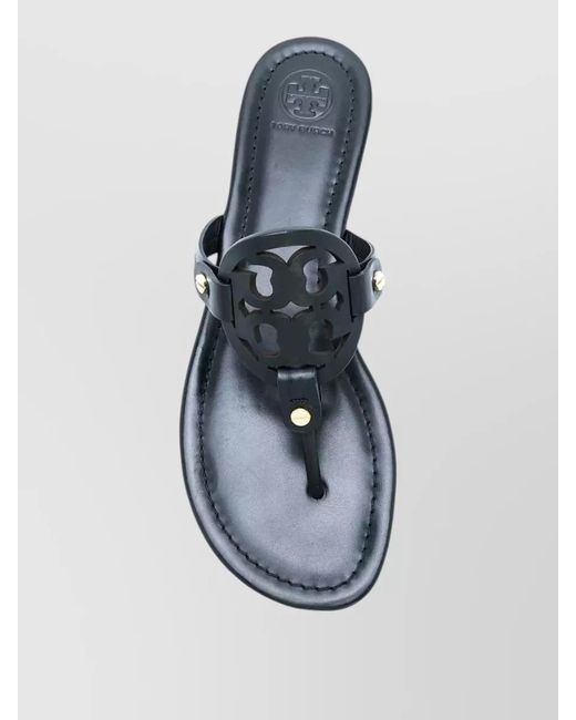 Tory Burch Multicolor Miller Flat Leather Thong Sandals Logo