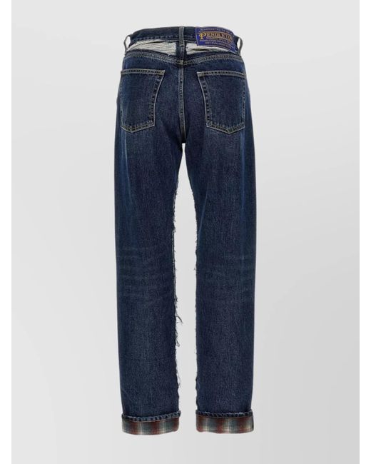 Maison Margiela Blue Cotton Straight-Leg Jeans