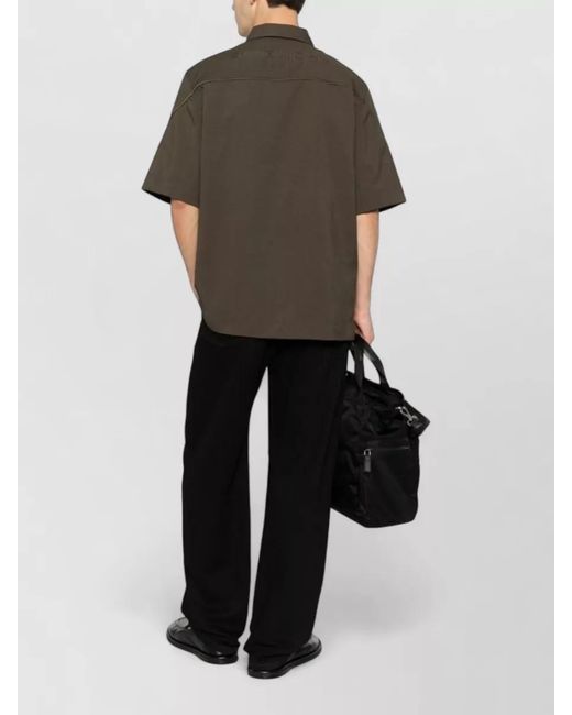 Givenchy Brown Short Sleeve Collared Silk Nylon Shirt for men