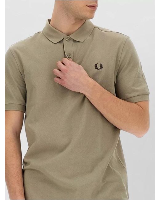 Fred Perry Natural Logo Polo Shirt Short Sleeve Collar for men