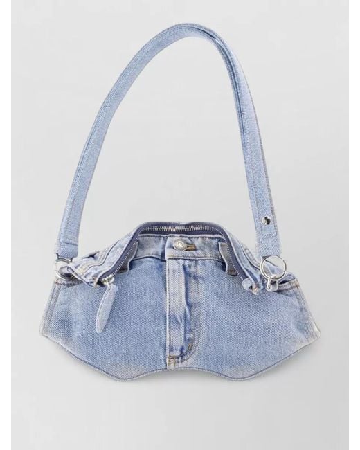 McQueen Blue Denim Mini Shoulder Bag
