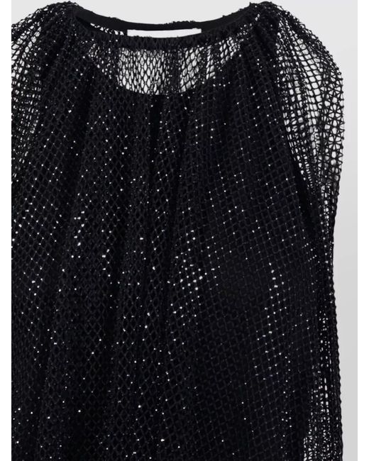 Sportmax Black Sleeveless Mesh Top