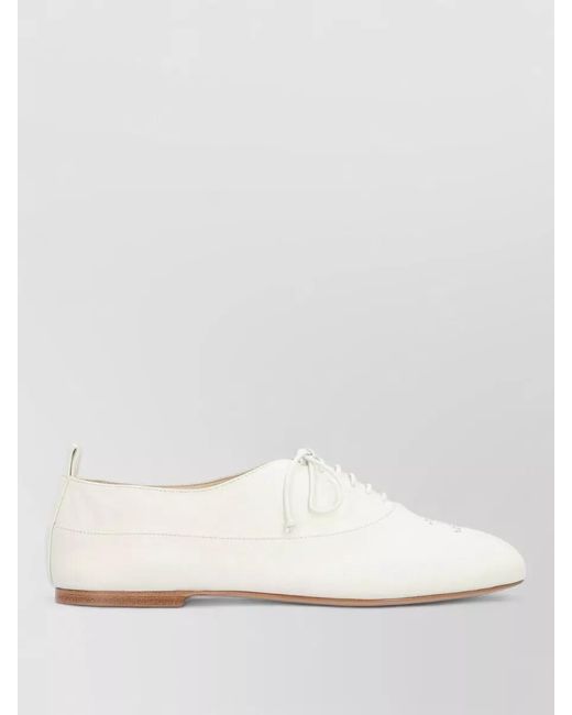Céline Natural Lise Leather Lace Up City Shoes
