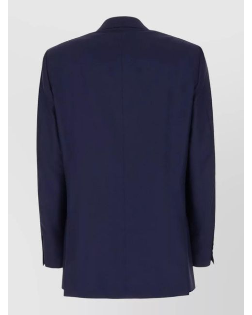 ARMARIUM Blue Noah Wool Blazer Front Pockets