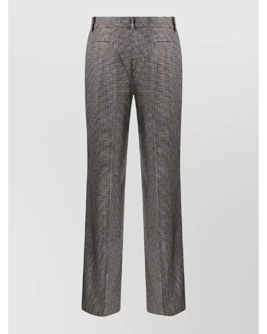 P.A.R.O.S.H. Gray Tailored Pants Belt Loops Back Pockets