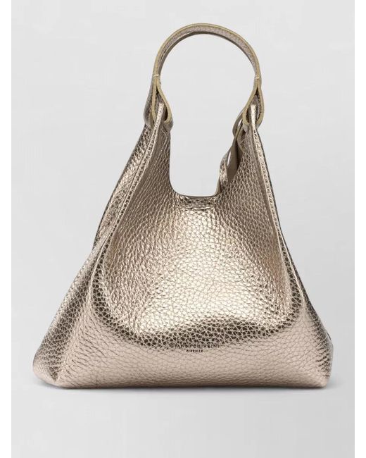 Gianni Chiarini Natural Tote Bag Metallic Look Detachable Strap