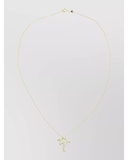 Aliita White Palm Tree Pendant Necklace On Delicate Chain