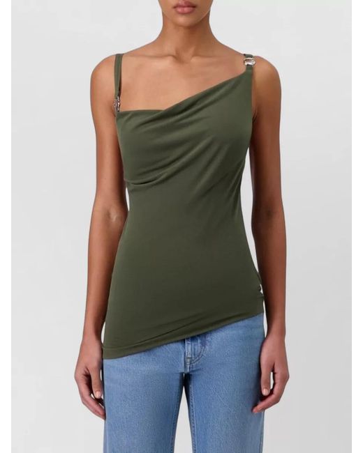 Coperni Green Draped Slim-Strap Tank Top