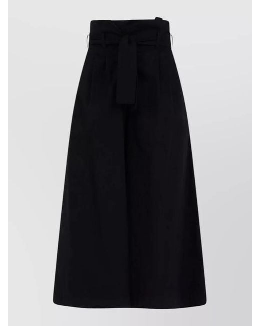 SIMONA CORSELLINI Black High Waist Ankle Length Belted Trousers