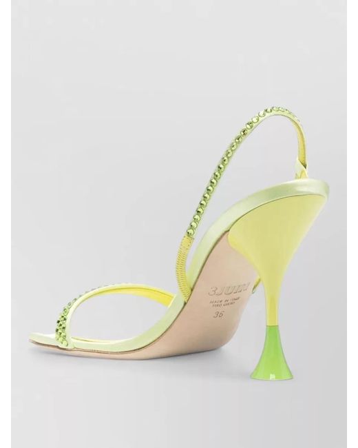 3Juin Metallic Eloise Calf Leather Crystal Strap Sandals