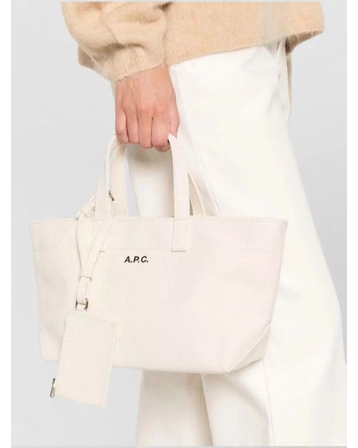 A.P.C. Natural Drummer Canvas Tote Bag Small Handles
