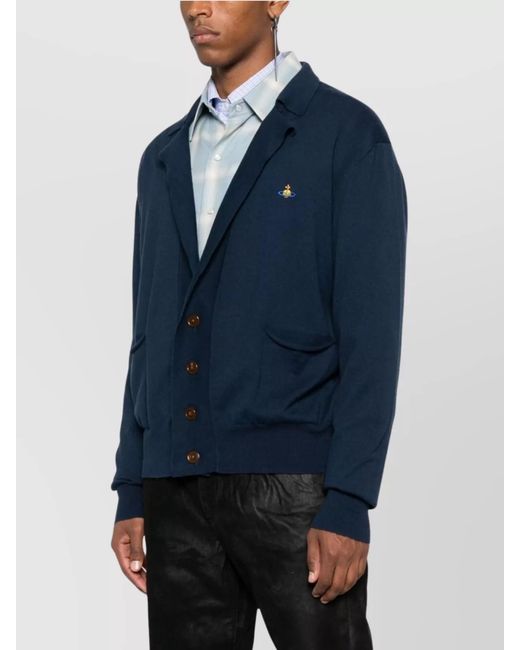 Vivienne Westwood Blue Cashmere V-Neck Cardigan for men