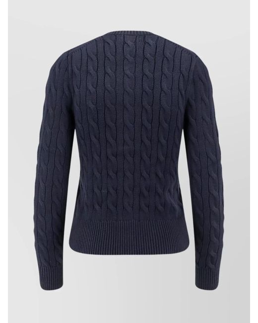 Polo Ralph Lauren Knit Cardigan Logo Contrastant in Blue | Lyst UK