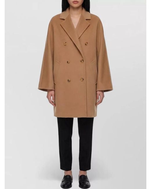 Max Mara Natural Icon Rebus Short Beaver Wool Coat