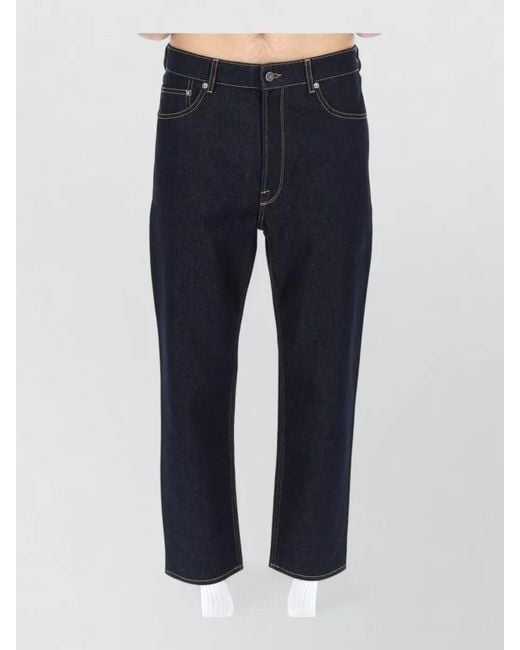 Golden Goose Deluxe Brand Blue Happy Denim Pant Contrast Stitching Belt Loops for men