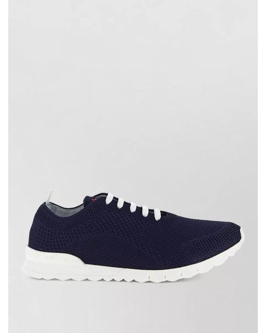 Kiton Blue Fits Sneakers Round Toe Knit Upper for men
