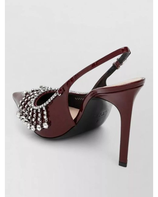 Gucci Pink Slingback Pumps Pointed Toe Embellished Design