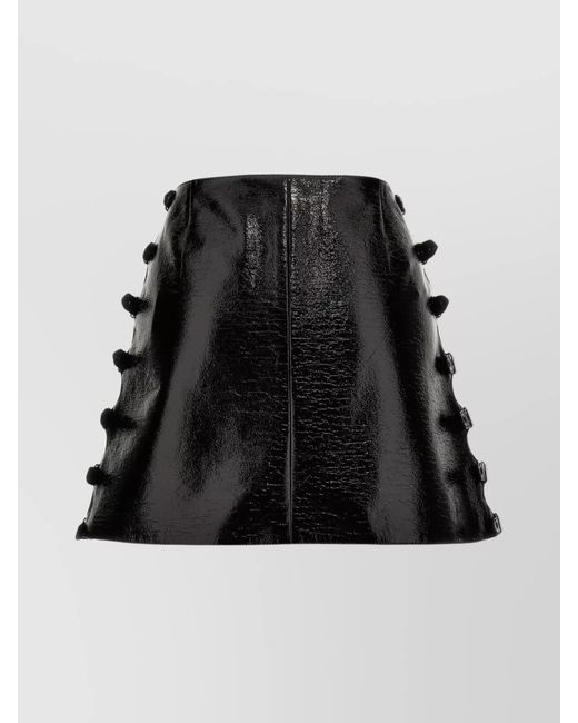 Courreges Black Vinyl Mini Skirt