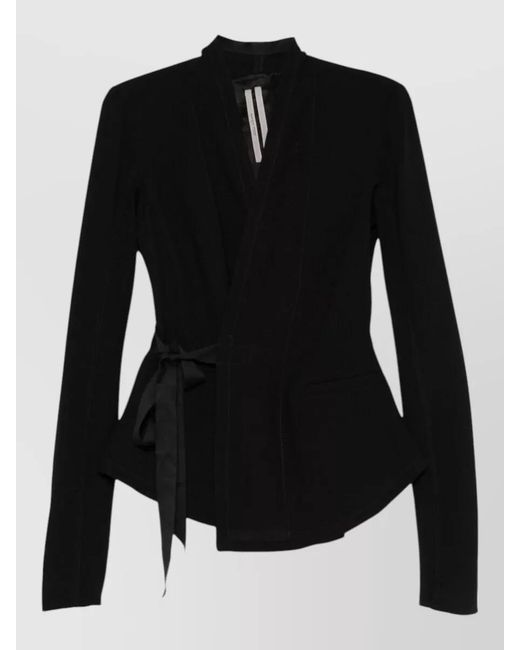 Rick Owens Black Wool Fitted Jacket