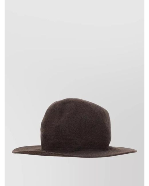 Borsalino Brown Round Crown Wool Blend Cloche Hat