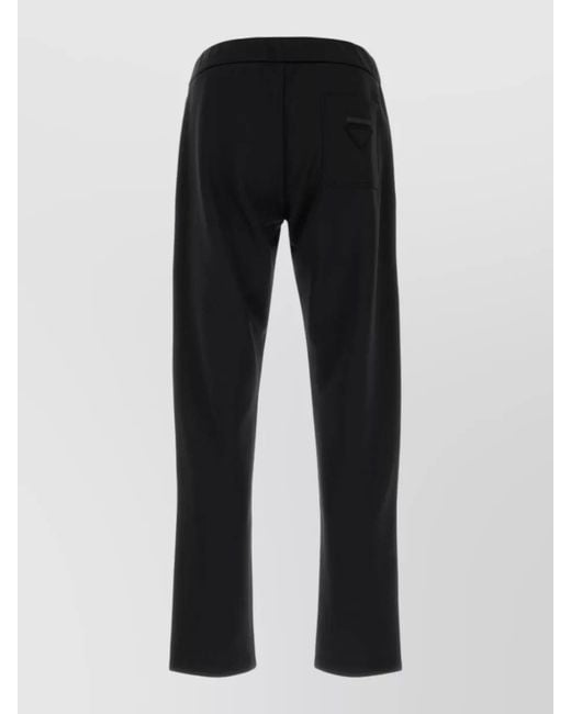Prada Black Technical Fabric Slim Fit Mid Rise Pants for men